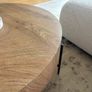 Modern Round Oak Coffee Table Image 5