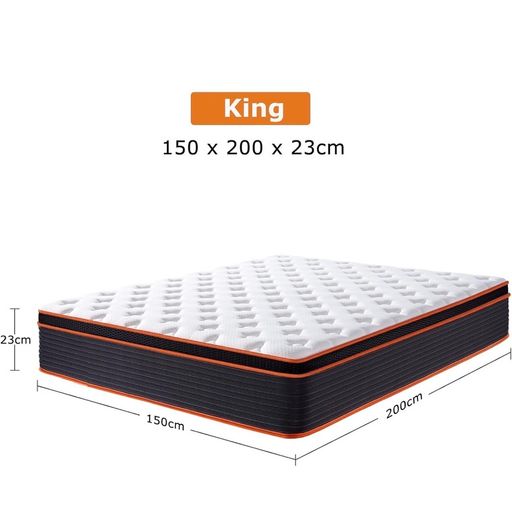 5FT King Size Mattress 9.1 Inch, Hybrid Gel Memory Foam, Individually Pocket Sprungs Medium Firm 7 Zone Orthopedic Mattress Kingsize for Back Pain Relief