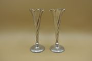 Rare Pair of Victorian Sterling Silver Spiral Bud Vases Chester 1897  Stokes &amp; Ireland Ltd