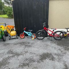 Kids john deere tractor and bikes