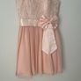 LAONA Blush Pink/Peach Lace Party Dress with Satin Bow - Size 36 Image 2