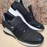 womens MICHAEL KORS Black glitter trainers runners wedge heel slip on  Size UK 4 EU 37 US 7M Image 2