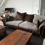 Leather and fabric sofa suite Image 2