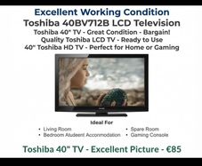 Toshiba 40" Lcd Tv For Sale