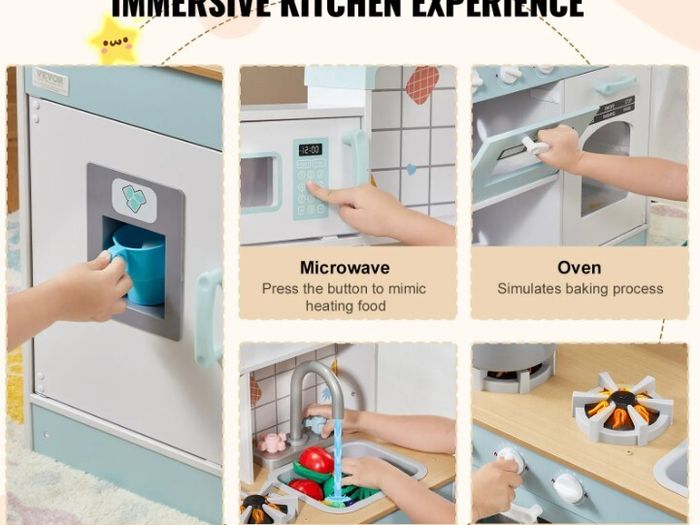 Kids Wooden Play Kitchen