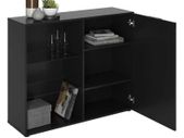 FMD Dresser with 1 Door and Open Shelving Black