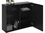 main image for ad FMD Dresser with 1 Door and Open Shelving Black
