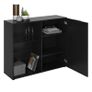FMD Dresser with 1 Door and Open Shelving Black Image 3