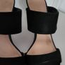 CHARLES & KEITH black suede wide strap high heels Sz 39 ( Fit 6-6.5 UK) - Rrp 153 (New) Image 3