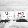 His and Hers Matching Pillowcases - Mr Right and Mrs Always Right Pillow Covers Image 4