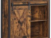 Sideboard with Shelf and Drawer, Kitchen Cabinet, Chest of Drawers with Sliding Door in Country House Style, Industrial Design, Vintage Brown/Black
