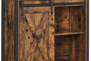 Sideboard with Shelf and Drawer, Kitchen Cabinet, Chest of Drawers with Sliding Door in Country House Style, Industrial Design, Vintage Brown/Black