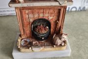 Peter Fagan Colour Box Cats Collection Vintage 1984 Cats On Fireplace Ornament