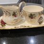 Old  H Aynsley and Co Happy Anniversary trio  tray jug and sugar bowl Image 2