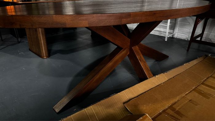Extra Large 220cm Oval Oak Dining Table Ex Display Like New