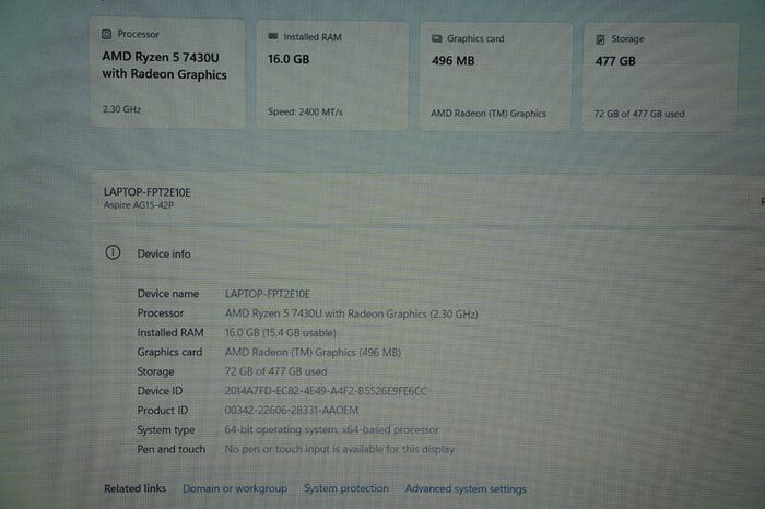 Acer Aspire Go 15 | Ryzen 5 7430U | 16GB | 512GB
