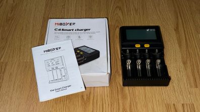 MiBOXER Universal Smart 4-Bay Charger For Li-ion LiFePO4 Ni-MH Ni-Cd