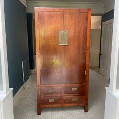 Solid Wood Double Wardrobe with Drawers- 2nd hand