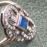 Gold Sapphire Diamonds Art Deco Ring Image 9