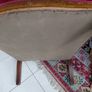 Antique French armchair crimson red striped velvet upholstery Image 10