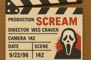 Scream display scene clap board