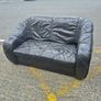 Black 2 Seater Leather Sofa Image 5