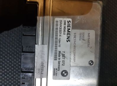 Bmw 5 Series E60 520i M54 170hp Ecu 7527072