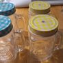 Engraved Mason Jars with Check Patterned Metal Lids Image 3