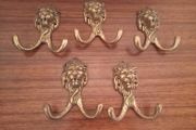 Vintage Brass Lion Head Coat Hook