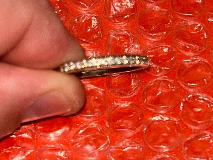 9ct White Gold Diamond Eternity Ring Size U 2grams 14 Diamonds 0.22ct