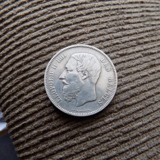 Belgium 1873.5 Francs.90% Silver Crown.Leopold 11.