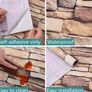 43.5X305cm Brown Stone Brick Self Adhesive Wallpaper,Furniture Stickers Brick Effect Contact Paper,Waterproof Gloss PVC Vinyl Wrap Film for Furniture Cover Surface Image 3