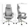 Vinsetto High Back Office Chair Reclining w/ Footrest Grey Image 2