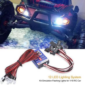 12 LED Lighting Kit Steering Brake Simulation Flash Light for RC Cars