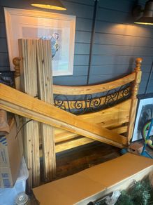 wooden double bed