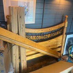 wooden double bed