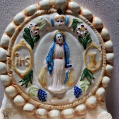 Vintage handpainted holy water font