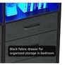 Black Chest of Drawers Bedroom, Dresser Cabinet with 2 Sockets, 2 USB Ports and 10 Colored LED Strips Image 9