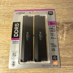 6400MHz Crucial Pro DDR5 RAM 32GB Kit (2x16GB) CL38, Overclocking Gaming Memory