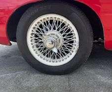 4 complete mgb wire wheel spokes white coating + AvonZT7 Tyres and 4 original chrome spinners