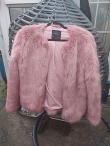 Bershka pink faux fur jacket (free postage)