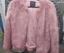 Bershka pink faux fur jacket (free postage)