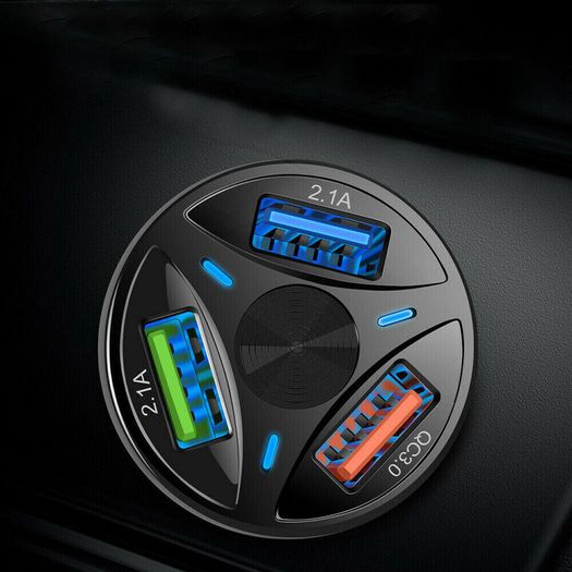 QC 3.0 Car Triple USB Phone Quick Charger 30W (Brand New/Warranty)