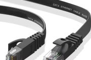 Ethernet Lan Cable 5m black flat with bracket pins 2 for 15