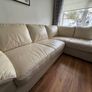 Cream leather left hand corner Sofa Image 10