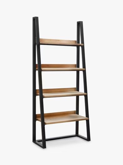 John Lewis ladder bookcase - Oak, metal, industrial style