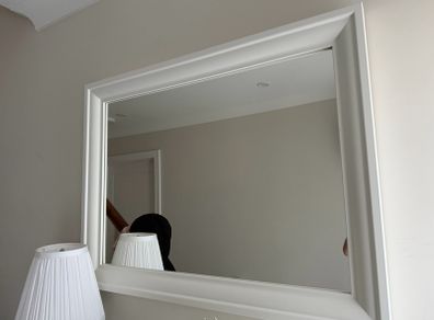 Large IKEA White Framed Wall Mirror