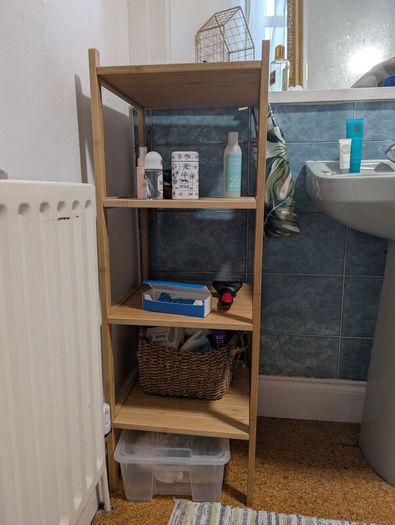 shelving unit bamboo