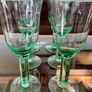 Tall Vintage Artisan Green Wine Water Glasses Sweden 1990s Image 8