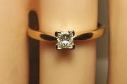 18ct Gold Vintage Refurbished Petite Diamond Solitaire Ring